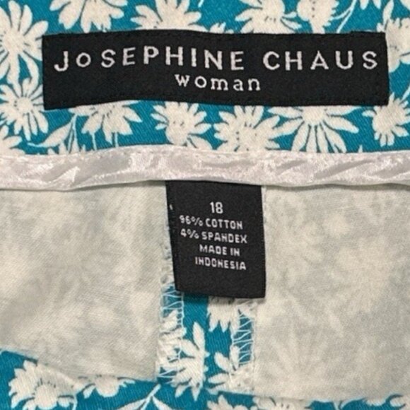 Josephine Chaus Womens 18 Lazy Daisy Blue Capri High Waisted Pant Summer Vacay - Picture 10 of 10
